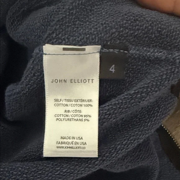 John Elliott Deep Blue Hoodie Sweater
